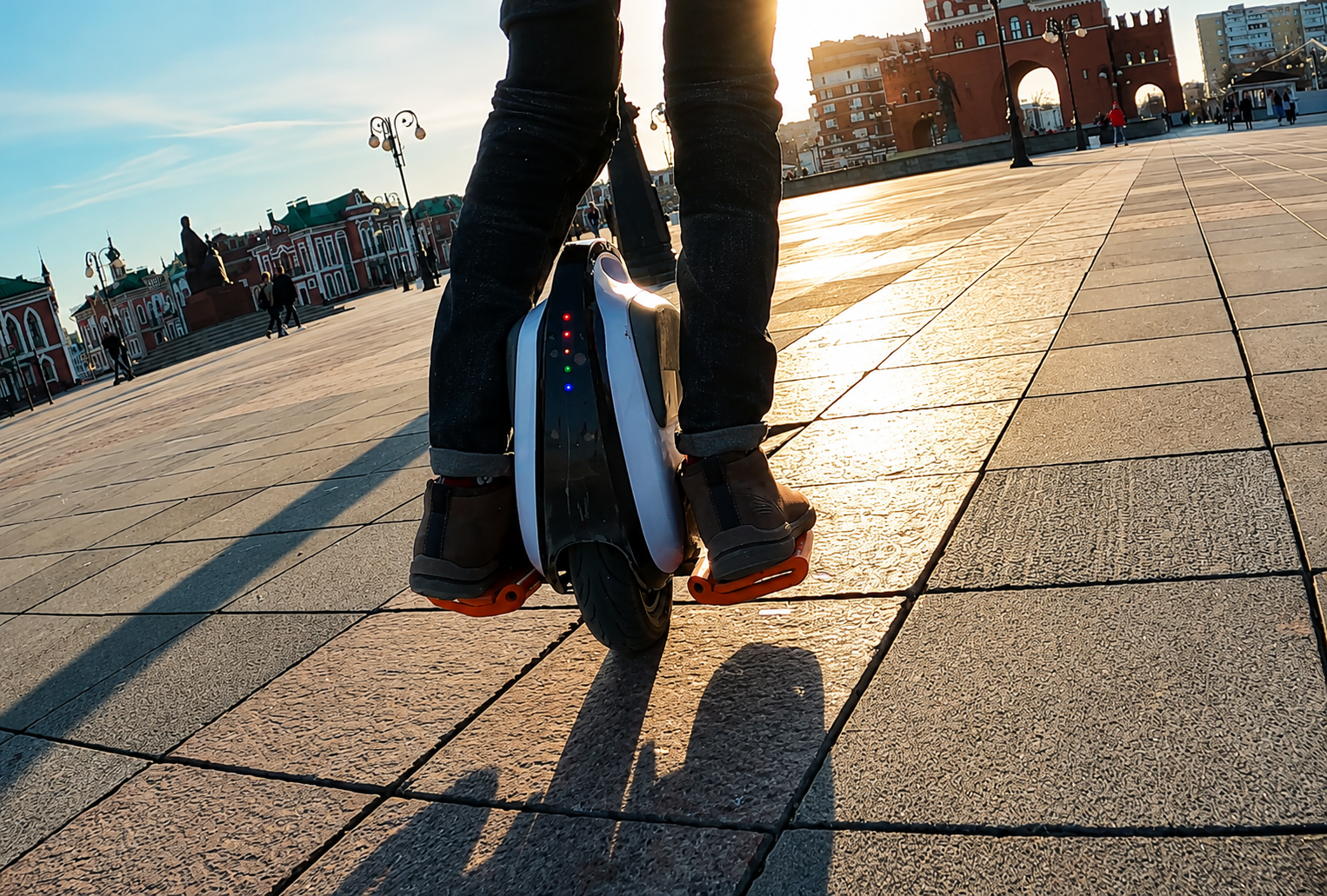 Rider on an electric unicycle with next-generation suspension
